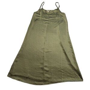 ASTRID Satin Slip Dress in Green